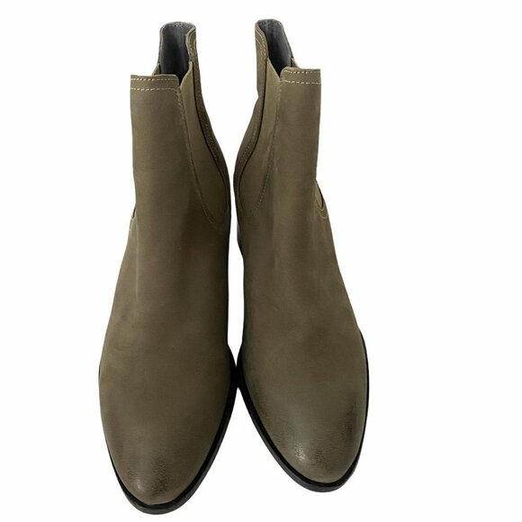 Seychelles Women's In A Trance Gray Leather Stacked Heel Ankle Booties Size 9 - Picture 3 of 9